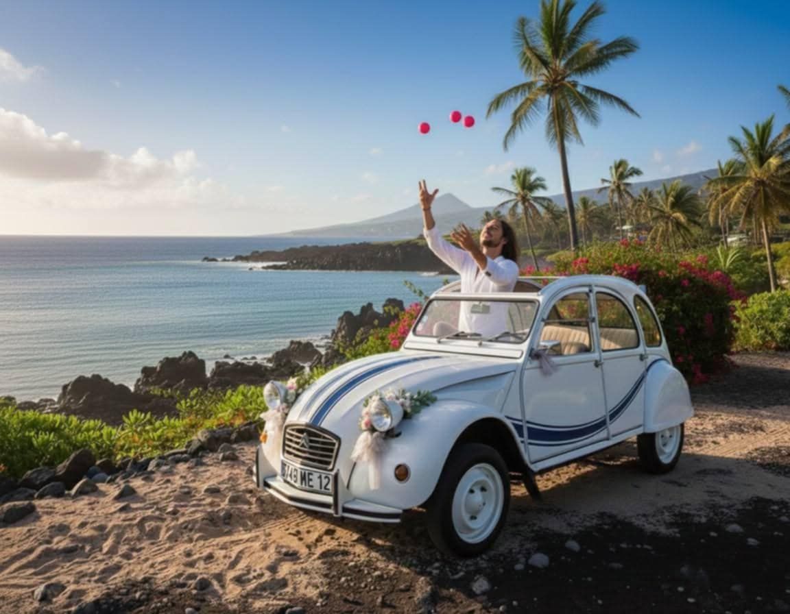 Jonathan et sa 2CV